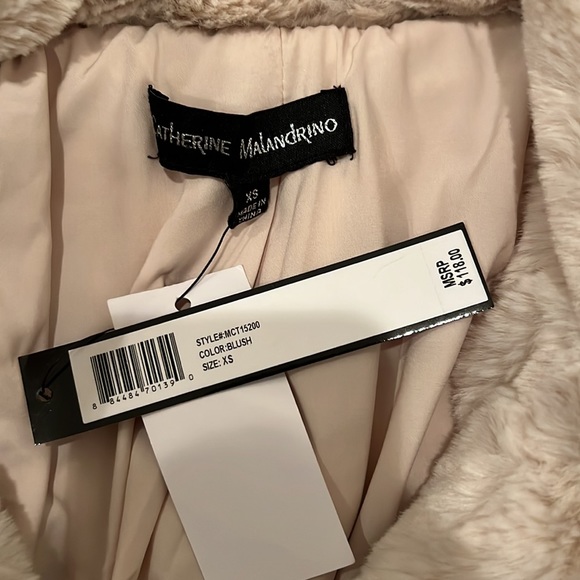 BRAND NEW Catherine Malandrino faux fur coat - Picture 2 of 2
